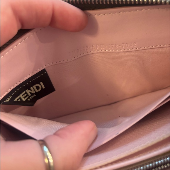 Fendi Brown & Pink Leather Long Zippy Wallet W/ Pouch - Picture 11 of 11